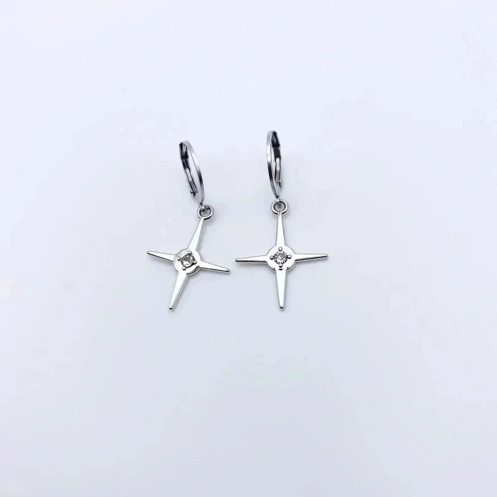 star Hoops Earrings - Picture 3 of 3